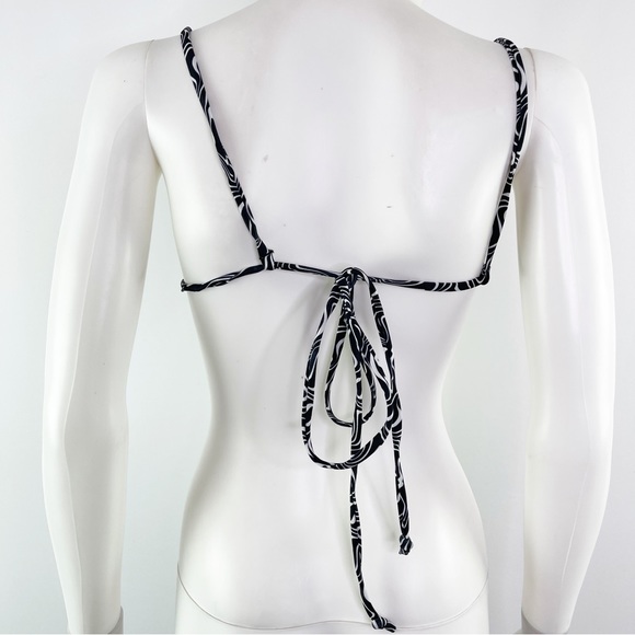La Hana Swim Women's Black & White Swirly Printed Bikini Top Size S - Picture 6 of 7